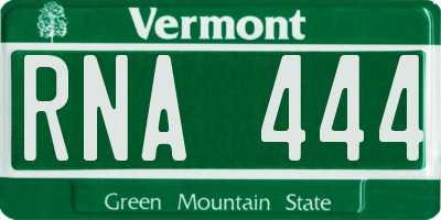 VT license plate RNA444