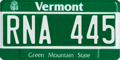 VT license plate RNA445