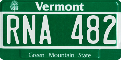 VT license plate RNA482