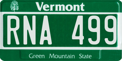 VT license plate RNA499