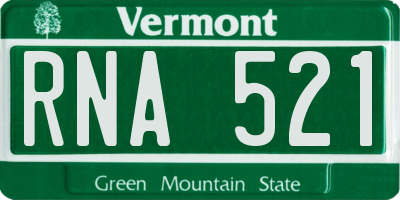 VT license plate RNA521