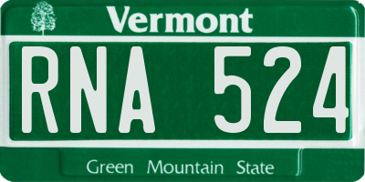 VT license plate RNA524