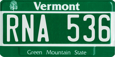 VT license plate RNA536