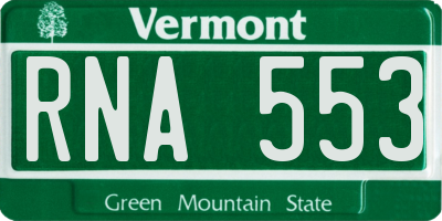 VT license plate RNA553