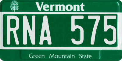 VT license plate RNA575