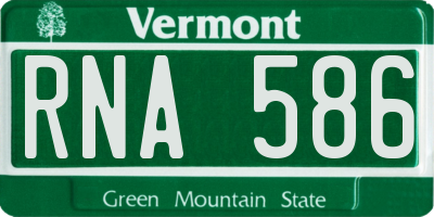 VT license plate RNA586