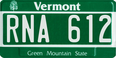 VT license plate RNA612