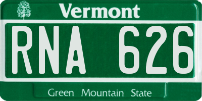 VT license plate RNA626