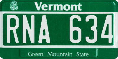 VT license plate RNA634