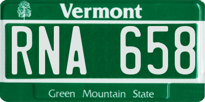 VT license plate RNA658