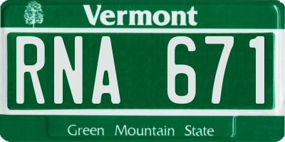 VT license plate RNA671