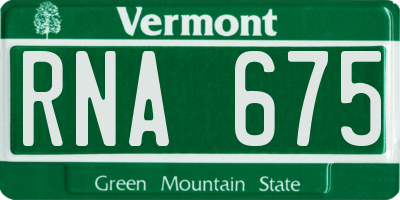 VT license plate RNA675
