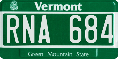 VT license plate RNA684