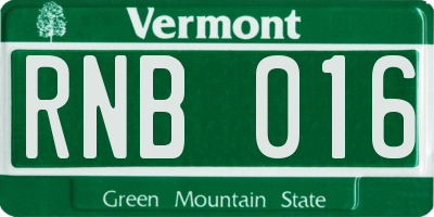 VT license plate RNB016