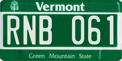 VT license plate RNB061
