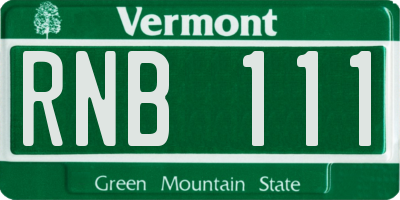 VT license plate RNB111