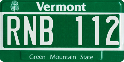 VT license plate RNB112