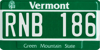 VT license plate RNB186