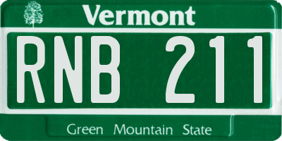 VT license plate RNB211