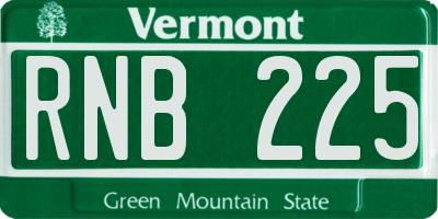 VT license plate RNB225