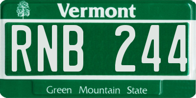 VT license plate RNB244