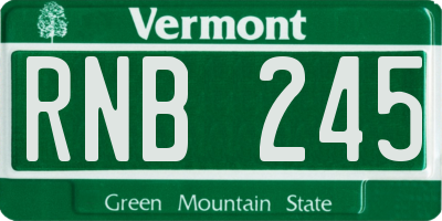 VT license plate RNB245