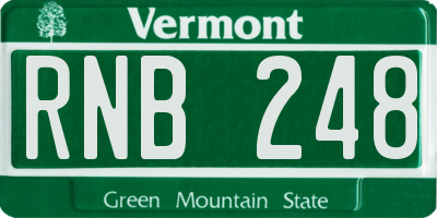 VT license plate RNB248