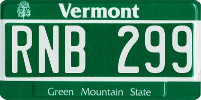 VT license plate RNB299