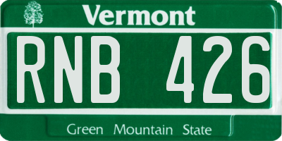 VT license plate RNB426