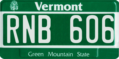 VT license plate RNB606