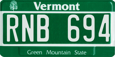 VT license plate RNB694