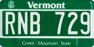VT license plate RNB729