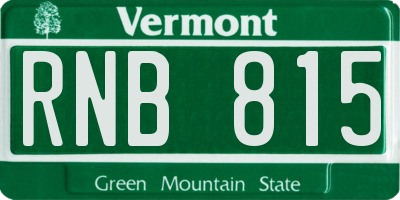 VT license plate RNB815