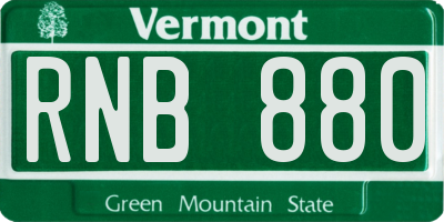 VT license plate RNB880
