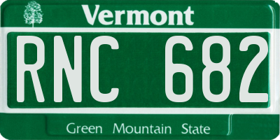 VT license plate RNC682