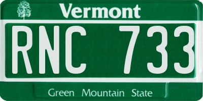 VT license plate RNC733