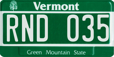 VT license plate RND035