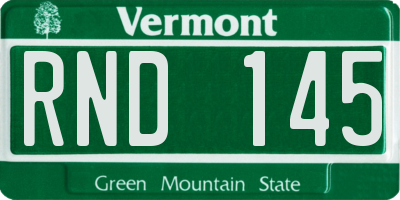 VT license plate RND145