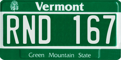 VT license plate RND167