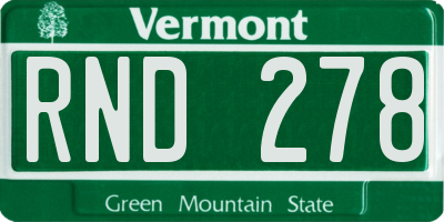 VT license plate RND278