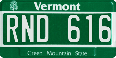 VT license plate RND616