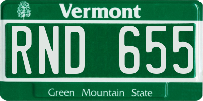 VT license plate RND655