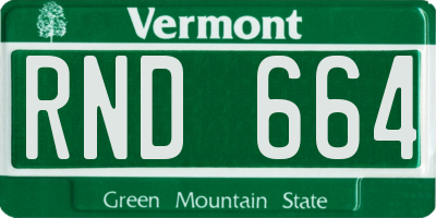 VT license plate RND664