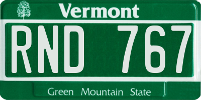 VT license plate RND767
