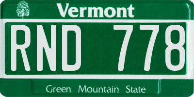 VT license plate RND778