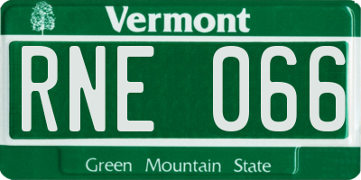 VT license plate RNE066