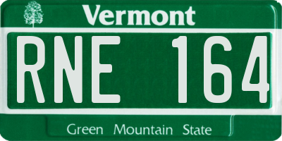 VT license plate RNE164