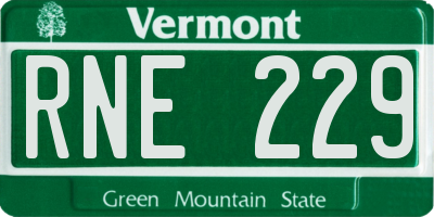 VT license plate RNE229
