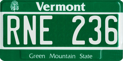 VT license plate RNE236
