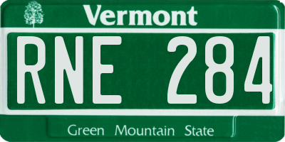 VT license plate RNE284